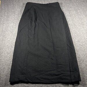 Vintage Black 100% Worsted Wool Skirt Womens Size 10 Slit USA Made Casual Corner